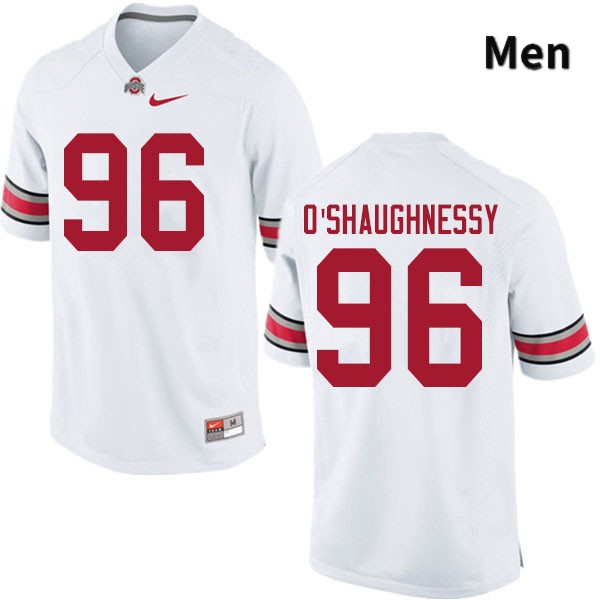 Ohio State Buckeyes Michael O'Shaughnessy Men's #96 White Authentic Stitched College Football Jersey